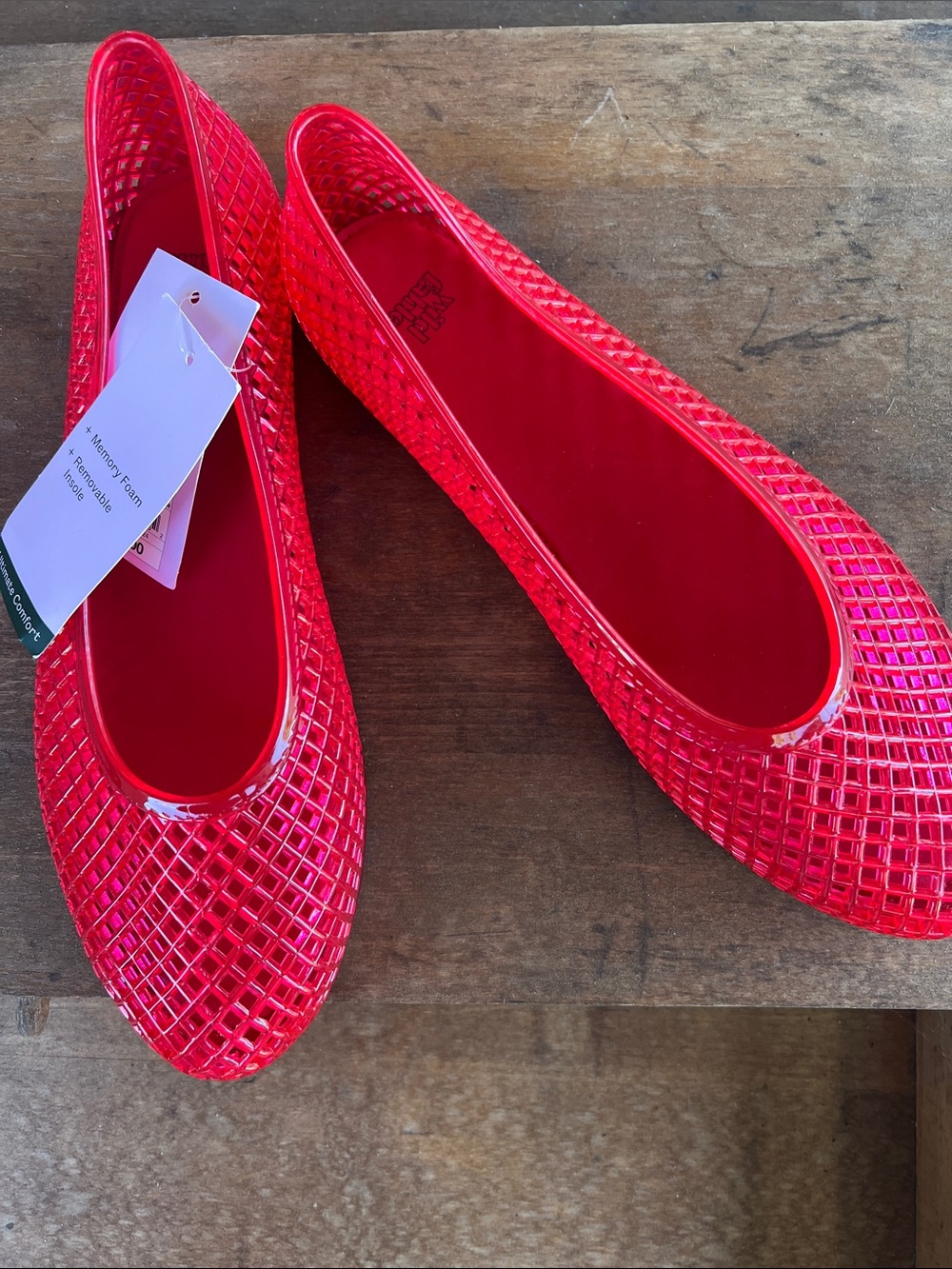 wild fable Red Jelly Ballet Flats with Memory Foam